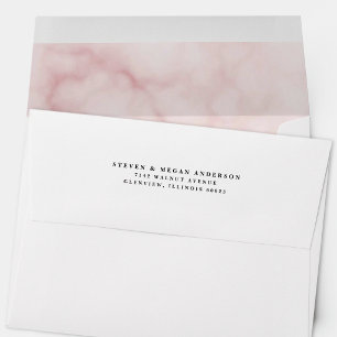 Enveloppe d'adresse de retour à l'aquarelle rose é