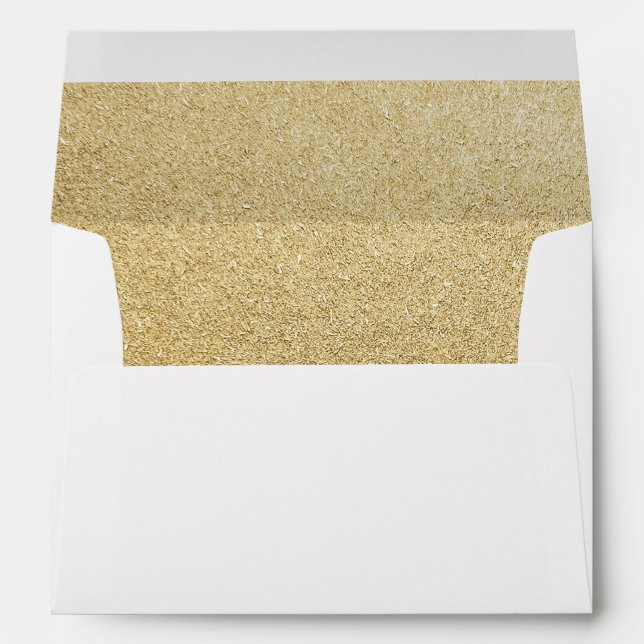 Enveloppe d'adresse de retour à l'huile dorée liss (Dos (Bas))