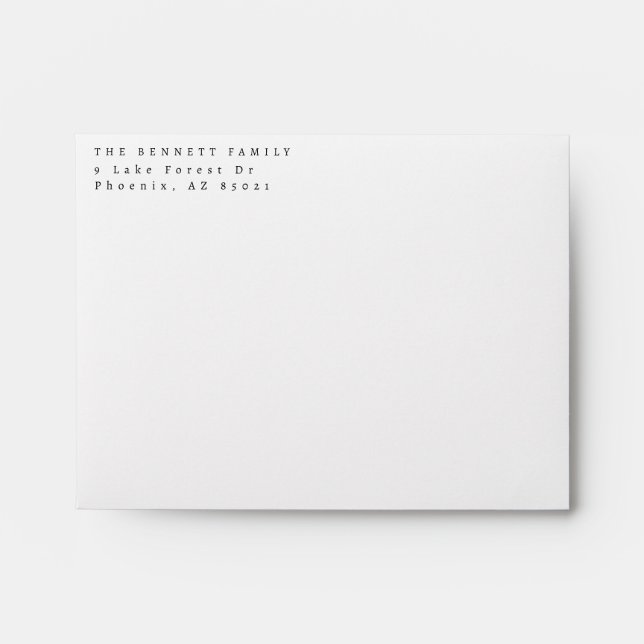 Enveloppe d'adresse de retour alignée à gauche sim (Devant)