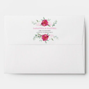 Enveloppe d'adresse de retour avec conception flor