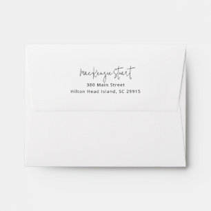 Enveloppe d'adresse de retour blanc minimaliste si