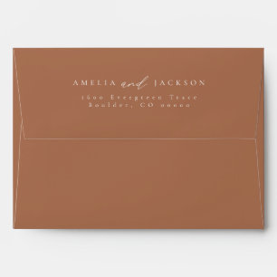 Enveloppe d'adresse de retour Boho Terracotta mode