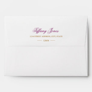 Enveloppe d'adresse de retour d'Améthyste Floral S