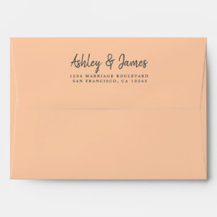 Enveloppe d'adresse de retour de Mariage Peach