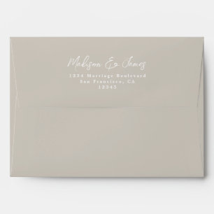 Enveloppe d'adresse de retour de mariage Taupe cla