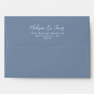 Enveloppe d'adresse de retour du Mariage bleu vint