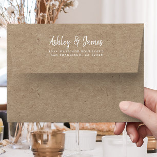 Enveloppe d'adresse de retour du Mariage papier Kr