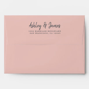 Enveloppe d'adresse de retour du Mariage rose de s