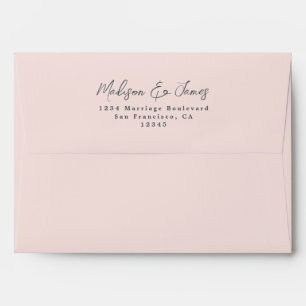 Enveloppe d'adresse de retour du Mariage rose de s