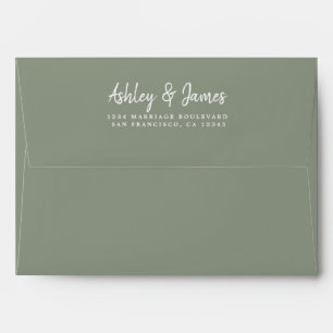 Enveloppe d'adresse de retour du Mariage vert Sage