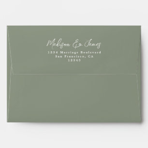 Enveloppe d'adresse de retour du Mariage vert Sage