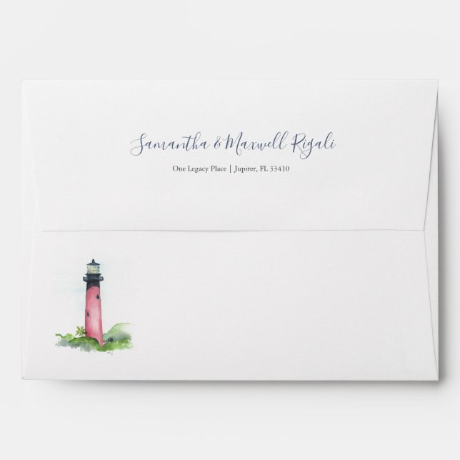 Enveloppe d'adresse de retour du phare nautique (Dos (Haut rabat))