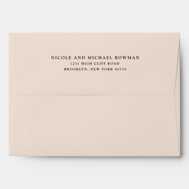 Enveloppe d'adresse de retour Elgegant Blush Gold  (Dos (Haut rabat))