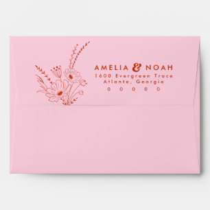 Enveloppe d'adresse de retour Floral Mariage rétro