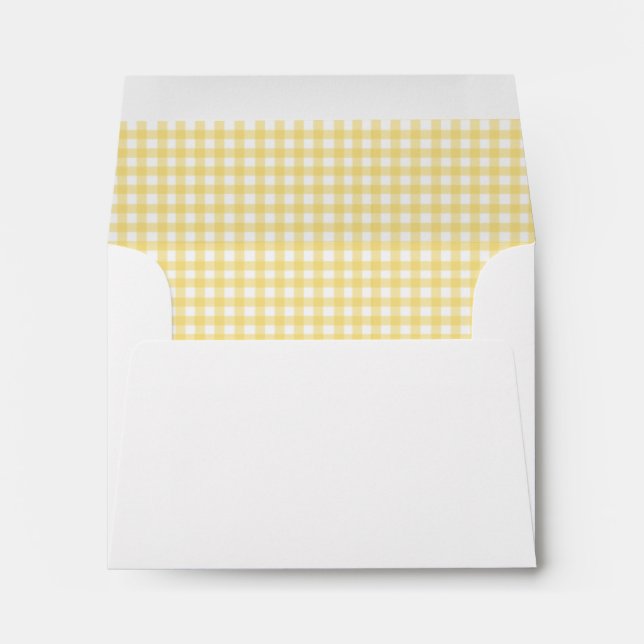 Enveloppe d'adresse de retour Jaune et blanche en  (Dos (Bas))