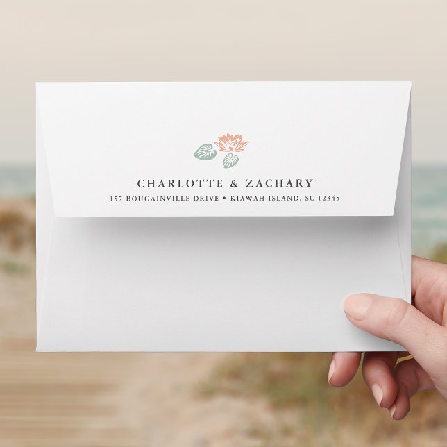 Enveloppe d'adresse de retour Koi Pond avec Liner  (Créateur téléchargé)