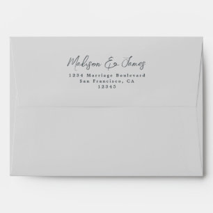 Enveloppe d'adresse de retour Mariage gris clair