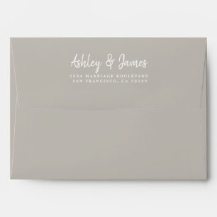 Enveloppe d'adresse de retour Mariage gris clair