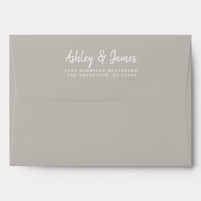Enveloppe d'adresse de retour Mariage gris clair (Dos (Haut rabat))