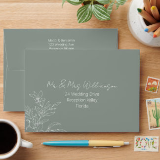 Enveloppe d'adresse de retour Mariage minimaliste
