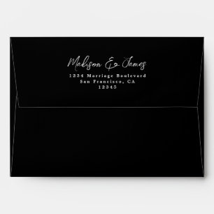 Enveloppe d'adresse de retour Mariage noir