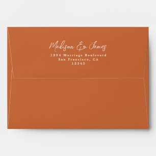 Enveloppe d'adresse de retour Mariage orange brûlé