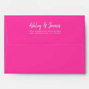 Enveloppe d'adresse de retour Mariage rose Knockou