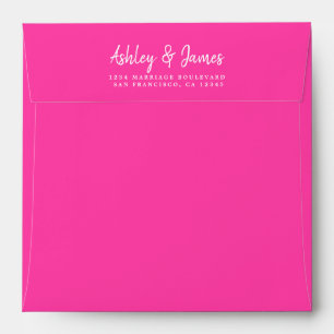 Enveloppe d'adresse de retour Mariage rose Knockou