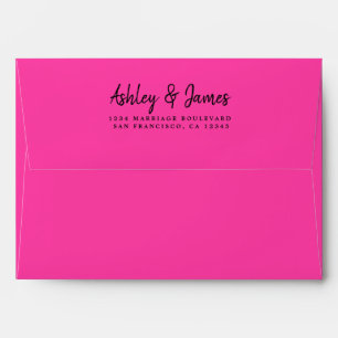 Enveloppe d'adresse de retour Mariage rose Knockou