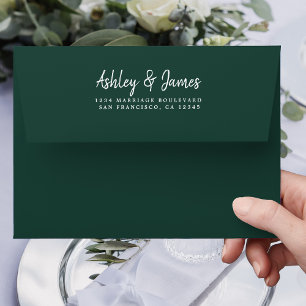 Enveloppe d'adresse de retour Mariage vert foncé