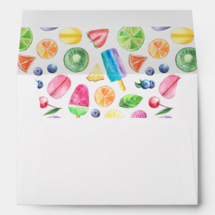 Enveloppe d'adresse de retour mignonne Tutti Fruit