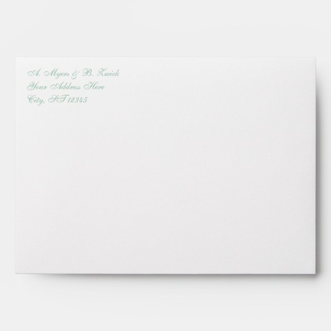 Enveloppe d'adresse de retour Mint White A7 pour 5 (Devant)