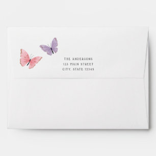 Enveloppe d'adresse de retour papillon