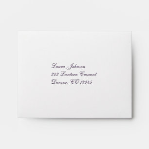 Enveloppe d'adresse de retour pourpre Damask pour