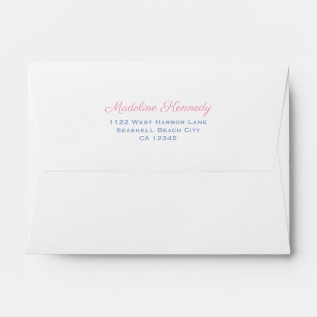 Enveloppe d'adresse de retour Preppy Greek Key Pin (Dos (Haut rabat))