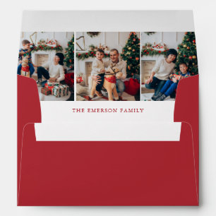 Enveloppe d'adresse de retour rouge Noël