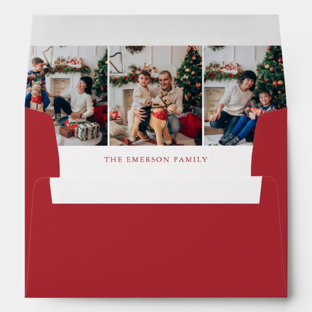 Enveloppe d'adresse de retour rouge Noël (Dos (Bas))