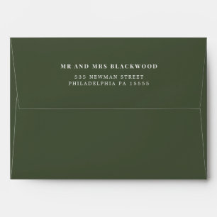 Enveloppe d'adresse de retour verte Moss minimale