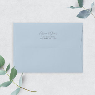 Enveloppe d'adresse Mariage bleu Dusty