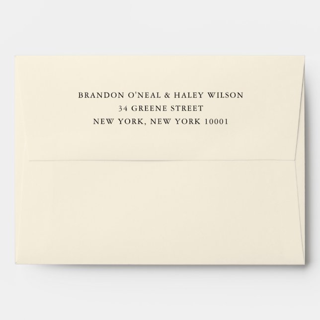 Enveloppe d'adresse Mariage Creme simple (Dos (Haut rabat))