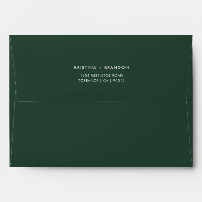 Enveloppe d'adresse Mariage écologique Emerald min (Dos (Haut rabat))