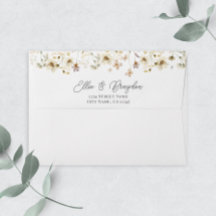 Enveloppe d'adresse Mariage Fleur sauvage aquarell