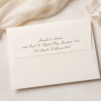 Enveloppe d'adresse pour invité de mariage Taupe C