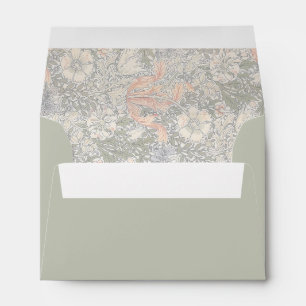 Enveloppe d'adresse verte florale Fleur sauvage