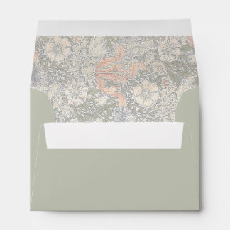 Enveloppe d'adresse verte florale Fleur sauvage