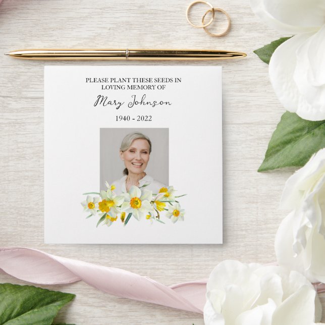 Enveloppe Daffodil Seed Packet Memorial Funeral Envelope (Wedding)
