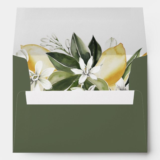 Enveloppe DAHLIA Citron Citrus Fruit été Floral (Dos (Bas))