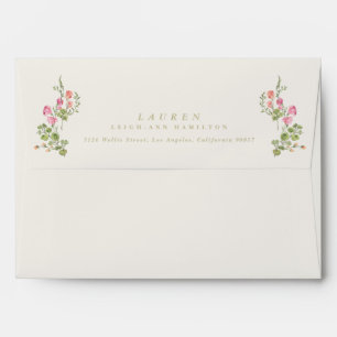 Enveloppe dainty fleurie jardin mariage nuptiale douche
