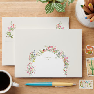 Enveloppe dainty romantique arche fleurie printemps jardin m