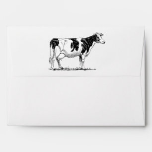Enveloppe Dairy Cow Holstein Dessin au crayon de Frésie